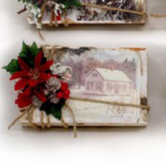 Rustic Christmas Holiday Floral Arrangement Centerpiece, Upcycled, Books, Shabby - Picture 3 of 5